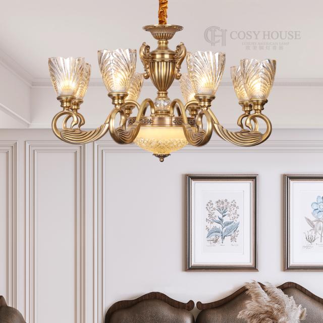 欧美经典铜灯CD6603天鹅湖造型美式全铜吊灯