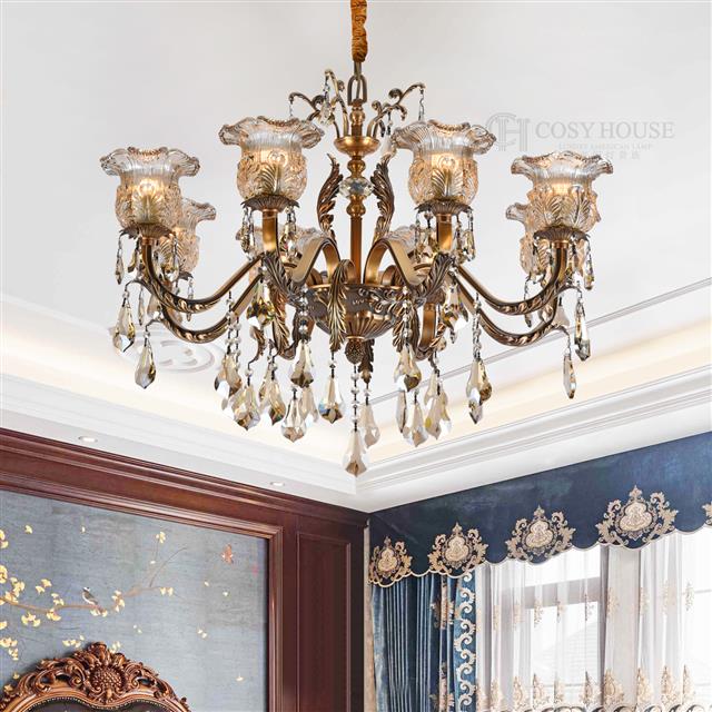 欧美经典铜灯D6750美式新古典欧式水晶吊灯