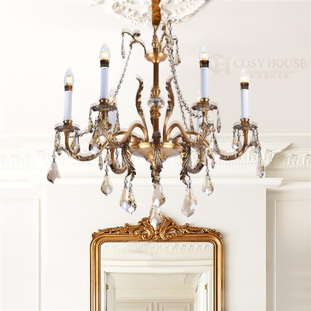 欧美经典铜灯6750A美式新古典欧式水晶