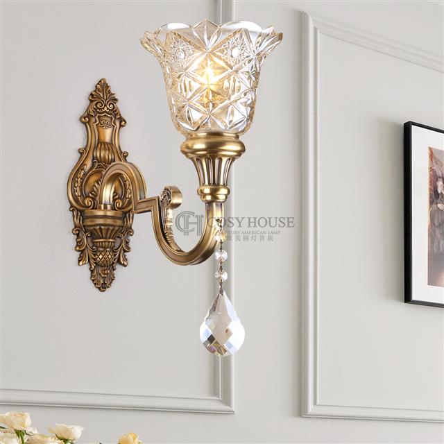 美式全铜壁灯6601客厅卧室背景墙过道玄