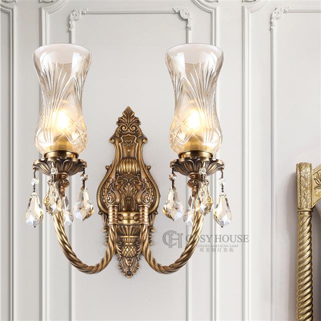 美式全铜壁灯6641客厅背景墙欧式卧室床
