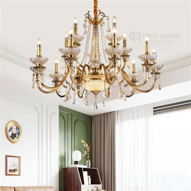 法式全铜水晶吊灯6625客厅餐厅吊灯别墅