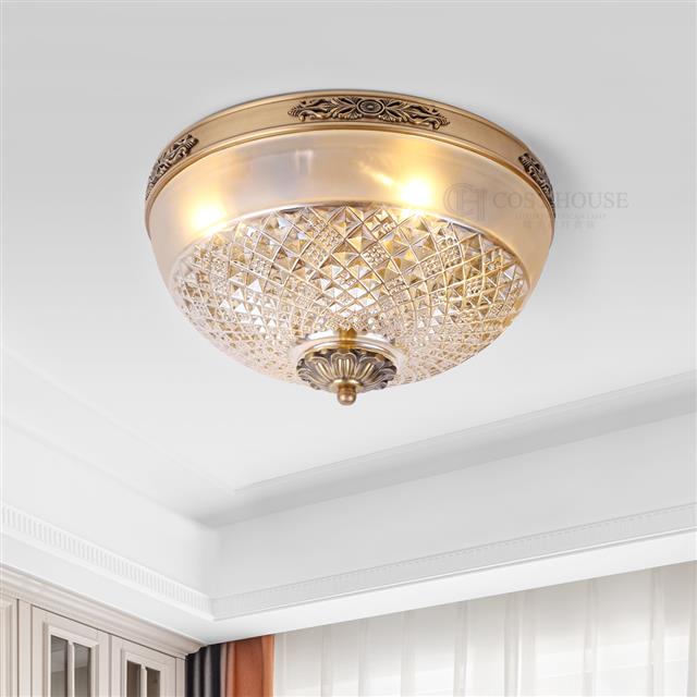 美式全铜吸顶灯6603卧室圆形过道玄关灯