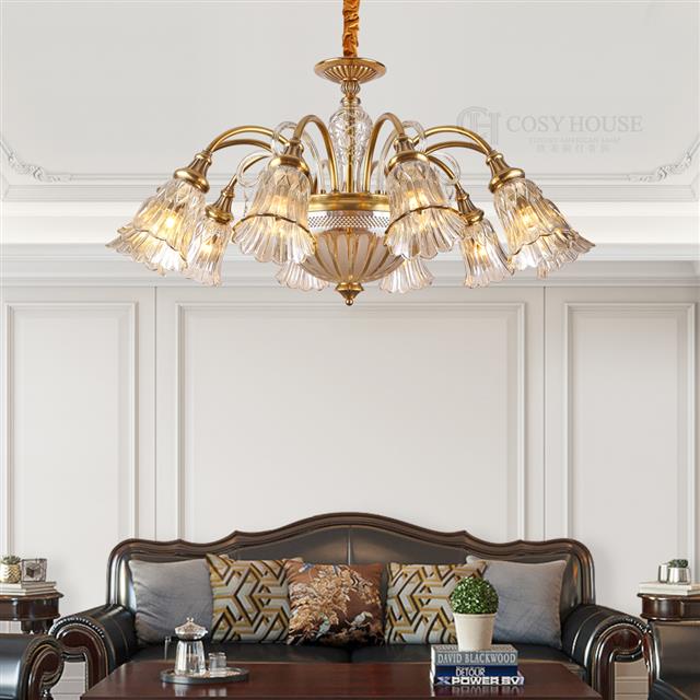 美式全铜吊灯6606客厅餐厅灯温馨卧室欧