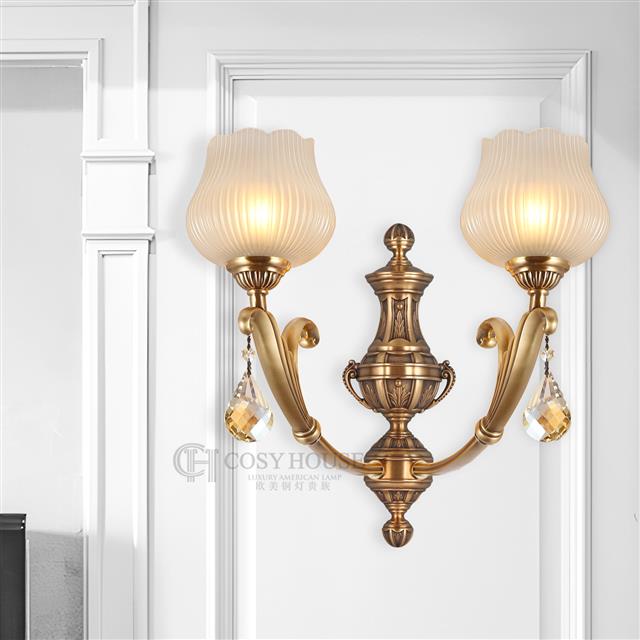欧美式全铜壁灯6676别墅客厅背景墙卧室