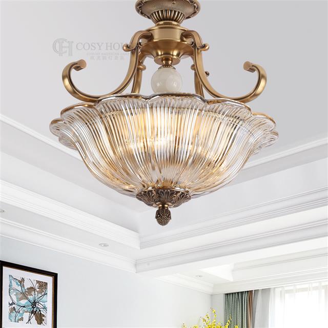 美式全铜吸顶灯6626卧室书房欧式过道玄