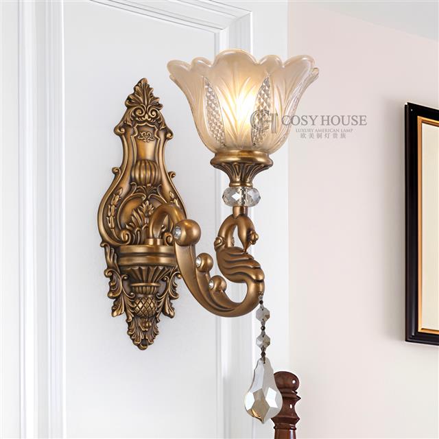 美式全铜壁灯6639卧室床头客厅背景墙壁