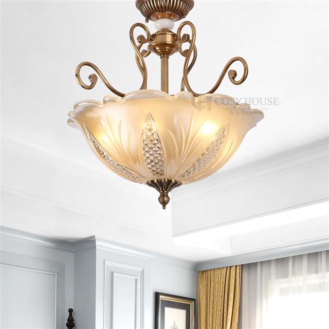 美式全铜吸顶灯6639卧室书房欧式过道玄
