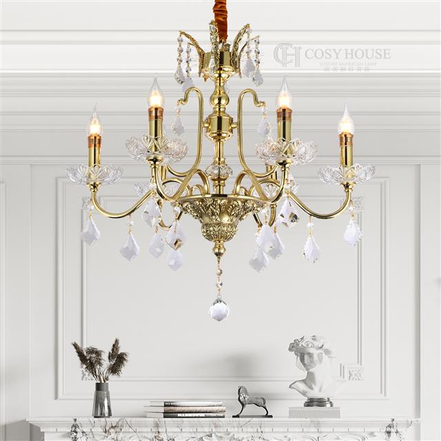全铜法式吊灯87007别墅复式水晶欧式灯