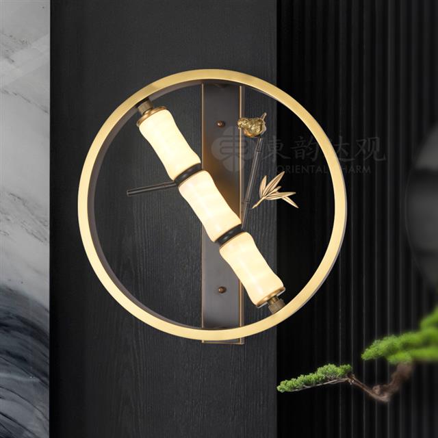 新中式全铜壁灯9692客厅背景墙卧室床头