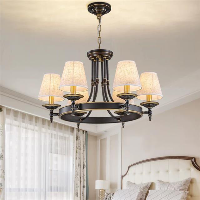 美式吊灯W206全铜客厅灯乡村卧室灯复古