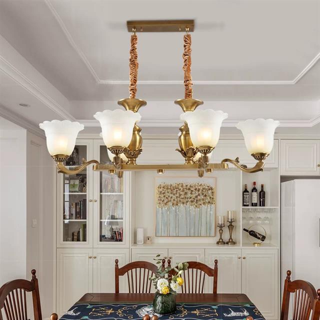 美式全铜餐厅吊灯W116-F餐桌吧台饭厅