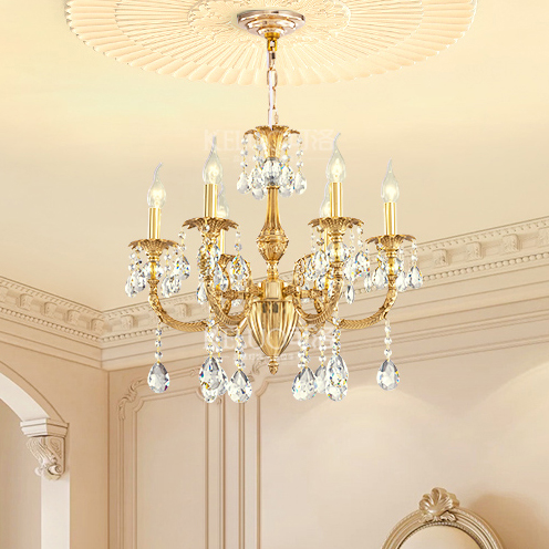 法式轻奢吊灯D7037-D全铜客厅灯美式