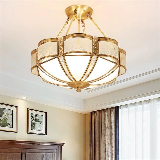 美式全铜吸顶灯X3018卧室欧式书房玄关