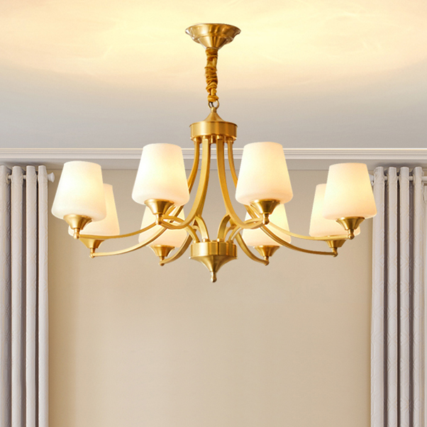 美式轻奢吊灯577-8H客厅全铜餐厅卧室