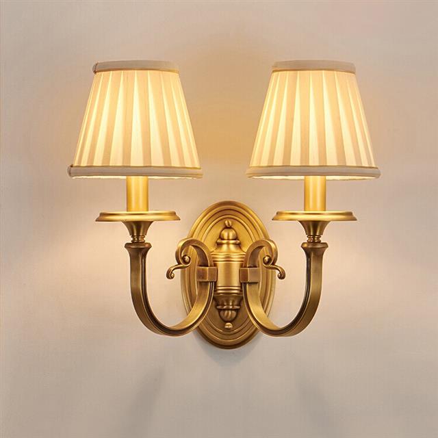 美式客厅背景墙壁灯8005复古室内双头卧