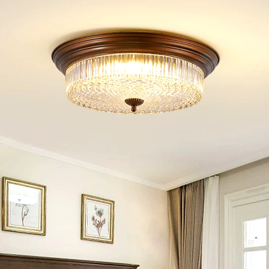 美式吸顶灯F8008卧室灯复古乡村圆形主