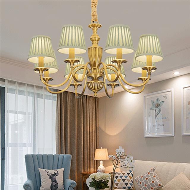 美式简约吊灯5101大厅全铜个性创意客厅