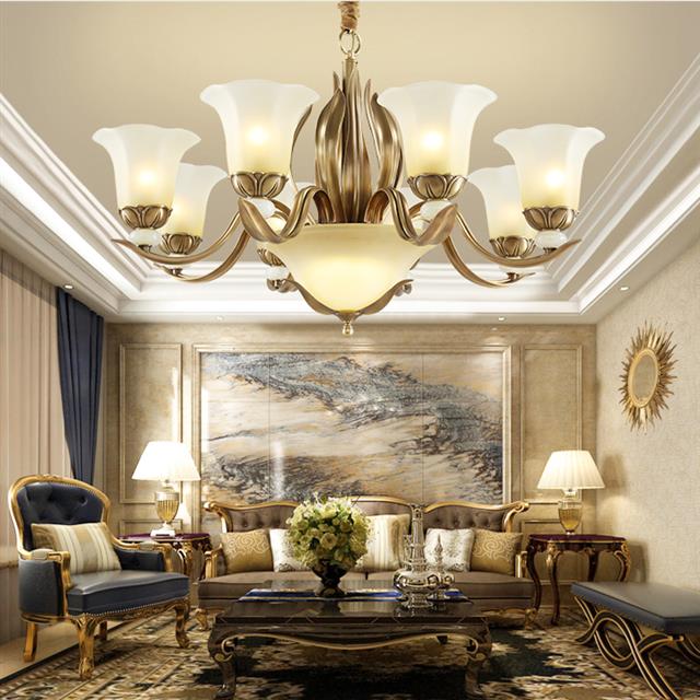 美式吊灯客厅灯W103-6DA全铜灯欧式