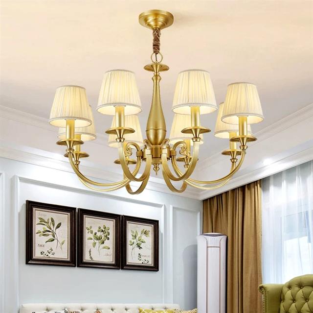 美式吊灯客厅灯3989卧室灯轻奢餐厅全铜