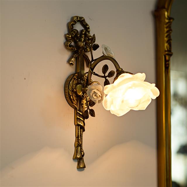 法式复古全铜壁灯YZ-3043-40W中