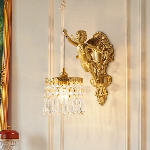 法式全铜天使壁灯YB-12客厅卧室床头书