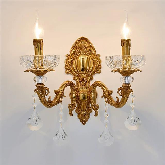 YB-73法式客厅电视背景墙水晶壁灯 欧
