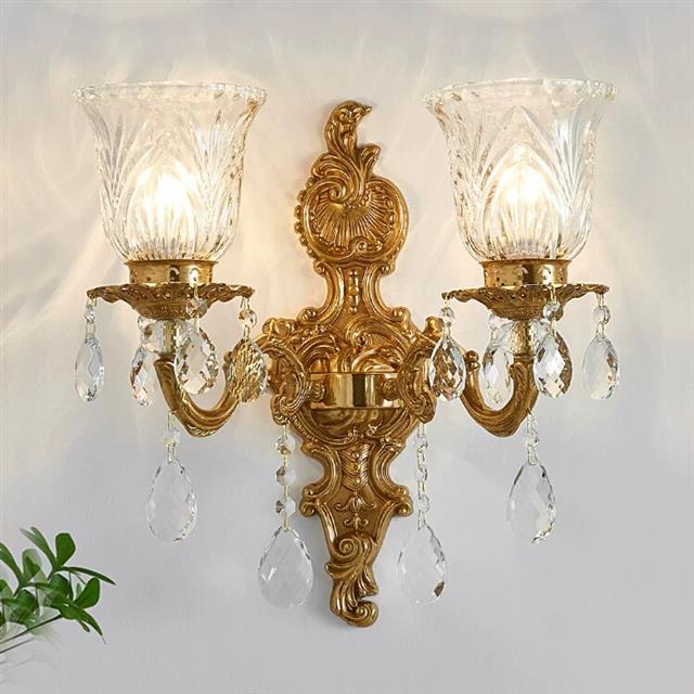 法式床头全铜水晶壁灯B8133美式欧式别