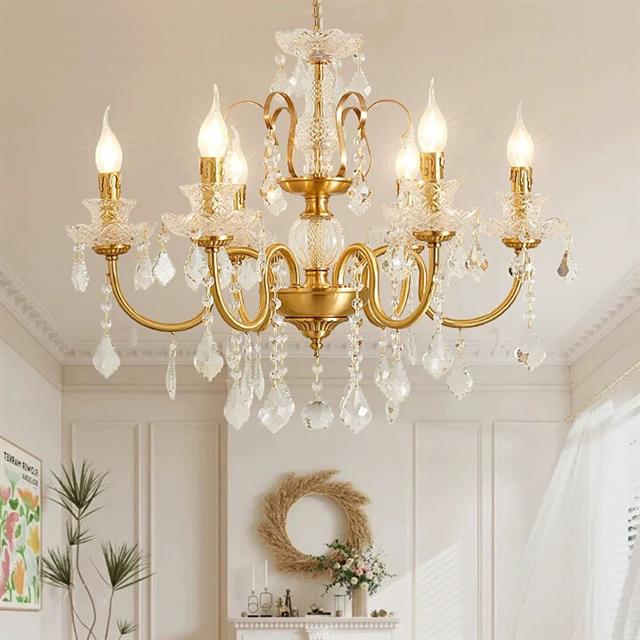 法式奶油风客厅餐厅主灯MD5808蜡烛灯