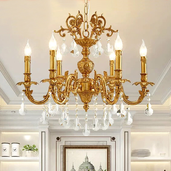 法式中古别墅全铜客厅水晶灯MD8136欧