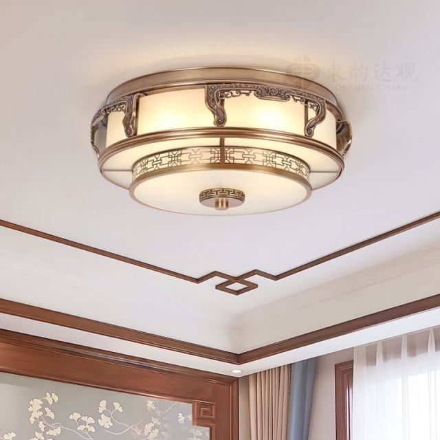 新中式全铜灯YX9057主卧室玄关过道阳