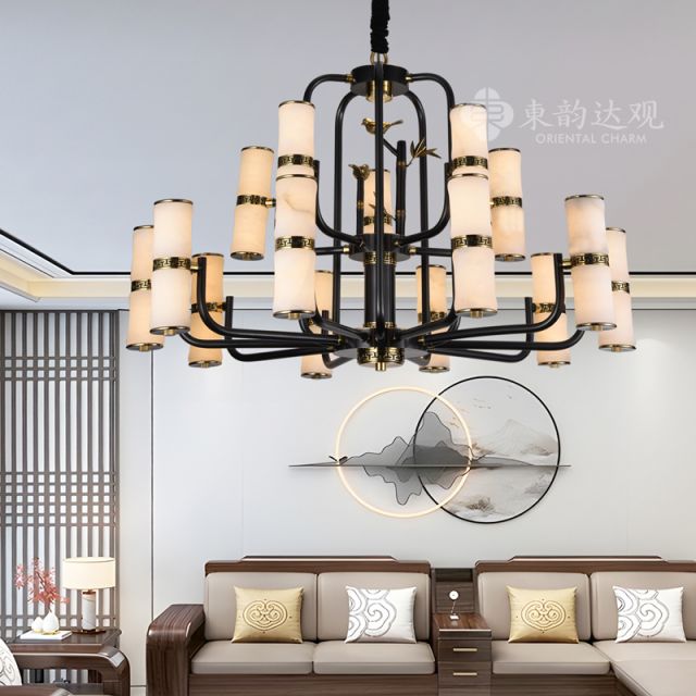 新中式全铜玉石灯YD9708客厅餐厅灯原