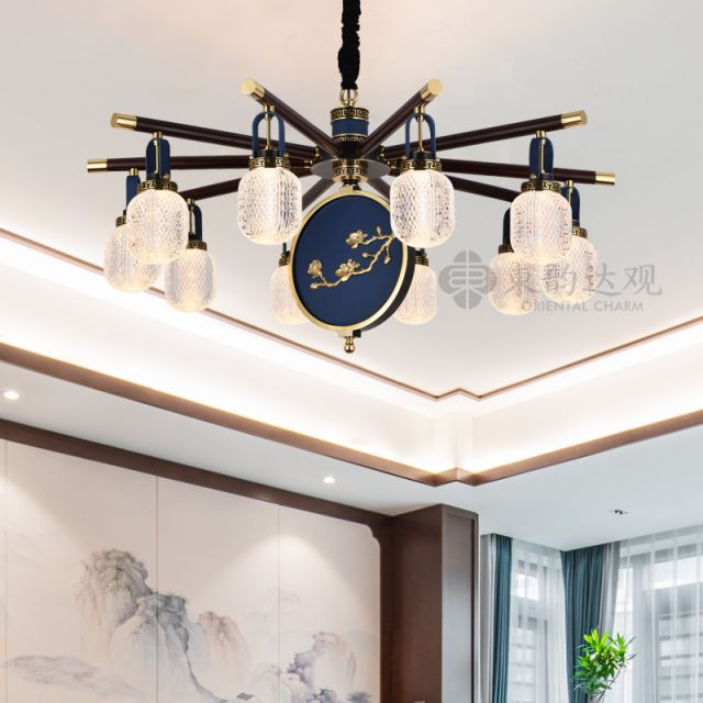 新中式全铜吊灯YD9715客厅餐厅轻奢水