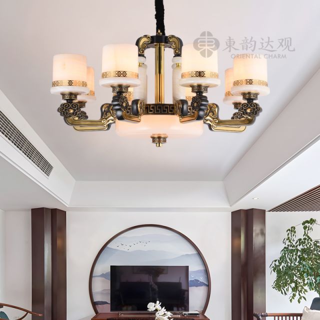 新中式全铜玉石灯YP9532客厅餐厅别墅