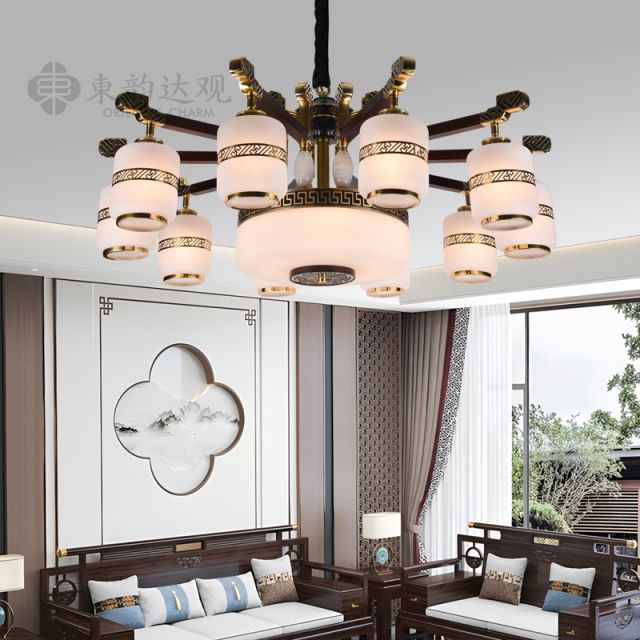 新中式全铜吊灯YP9706客厅餐厅大气别