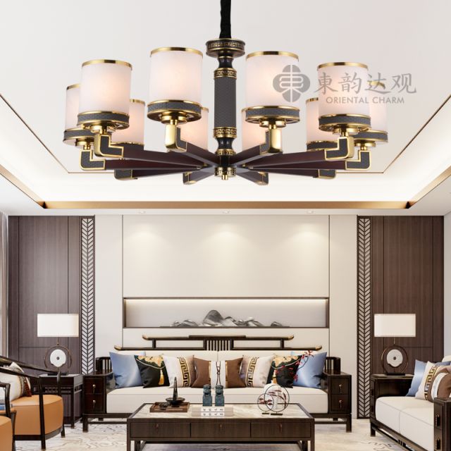 新中式全铜吊灯YD9711客厅餐厅大气别