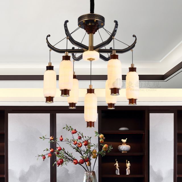 新中式全铜吊灯YD9516现代轻奢客厅餐