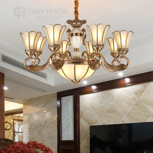欧式全铜吊灯8639美式新古典客厅餐厅灯