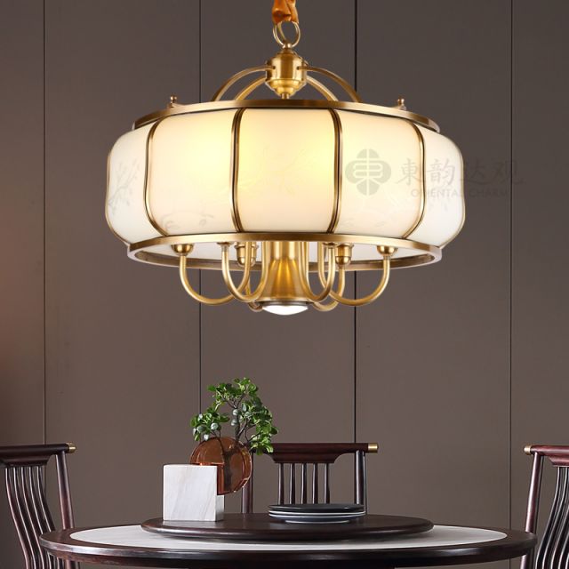 新中式茶餐厅吊灯8633圆形过道玄关原创