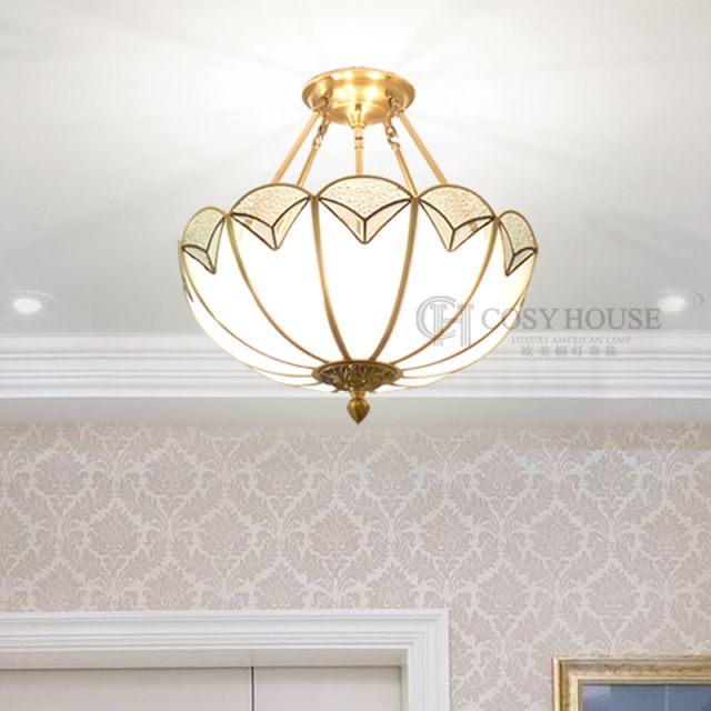 美式全铜吸顶灯8801欧式新古典卧室圆形