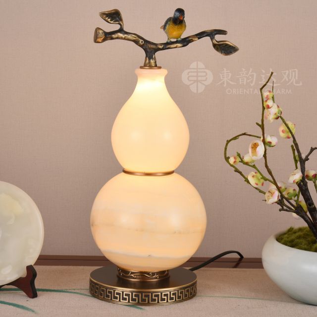 新中式玉石葫芦9295全铜台灯