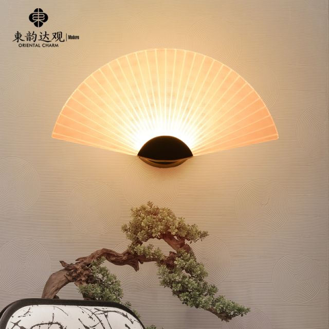 现代中式全铜壁灯9322新中式劲松客厅背