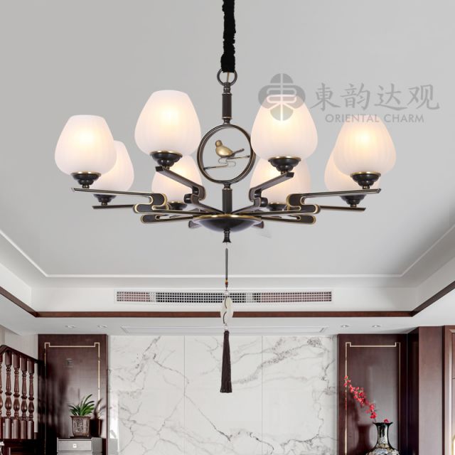 新中式全铜吊灯9212客厅餐厅原创意新古