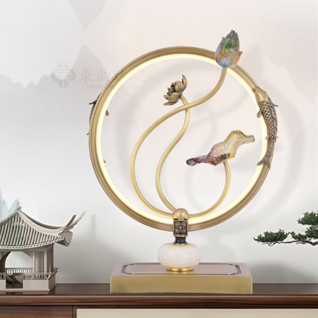 现代中式全铜台灯9561新中式原创意客厅