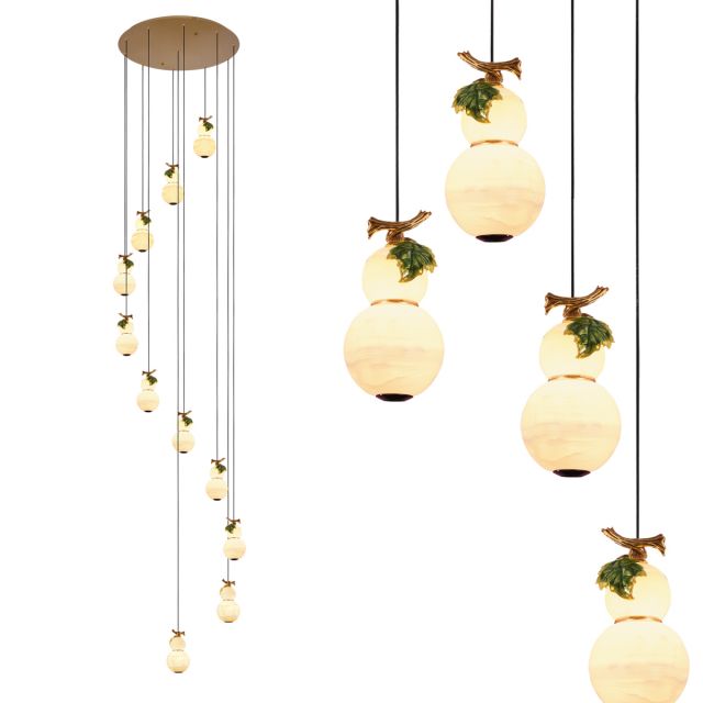 新中式全铜楼梯灯9801别墅复式自建房玉