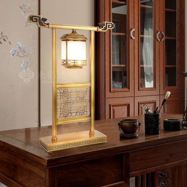 新中式全铜台灯9002原创意落地灯大气客厅边框灯
