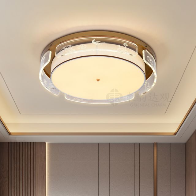 现代中式简约圆形吸顶灯9333方形卧室餐