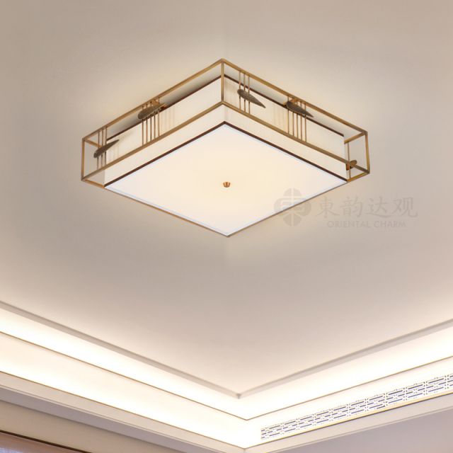 现在中式简约圆形吸顶灯9280方形卧室玄